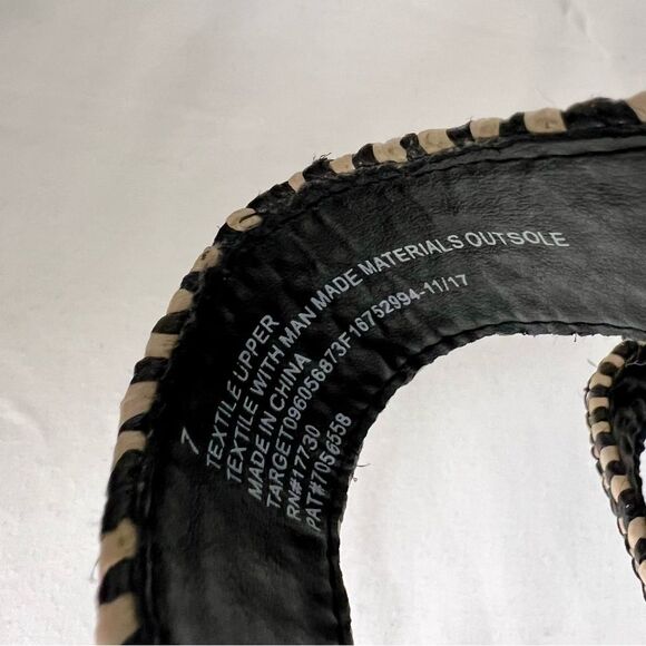 UNIVERSAL THREAD NWOT Woven Slide Sandal Flat Double Strap Black Cream Size 7 - Picture 10 of 10